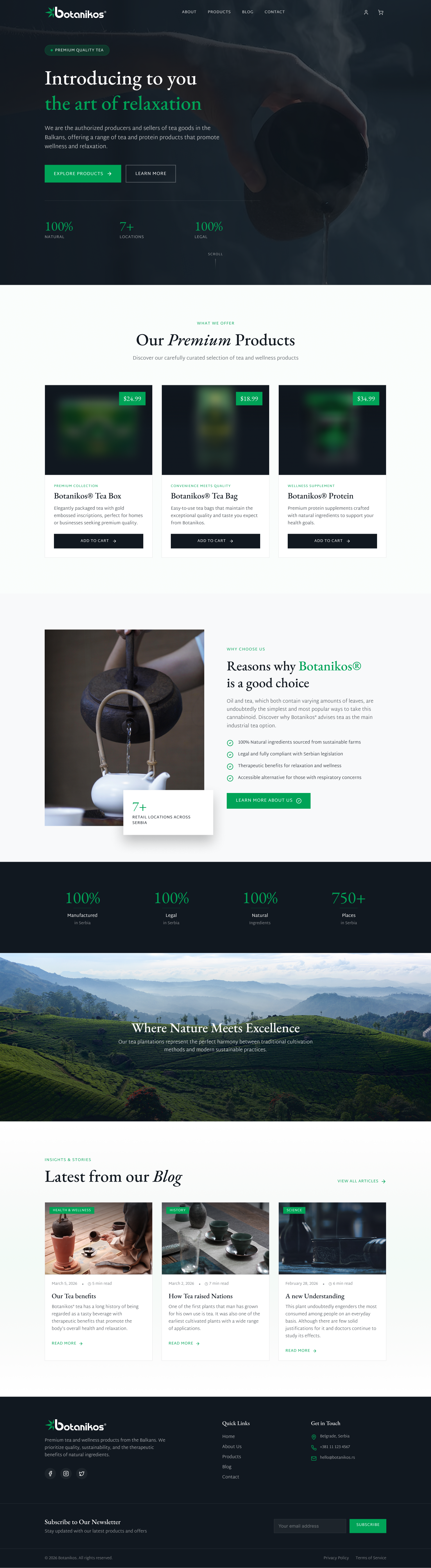 Botanikos website, desktop view