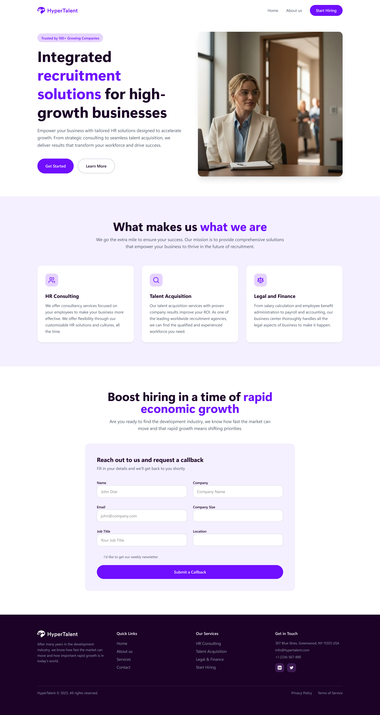 HyperTalent website, desktop view