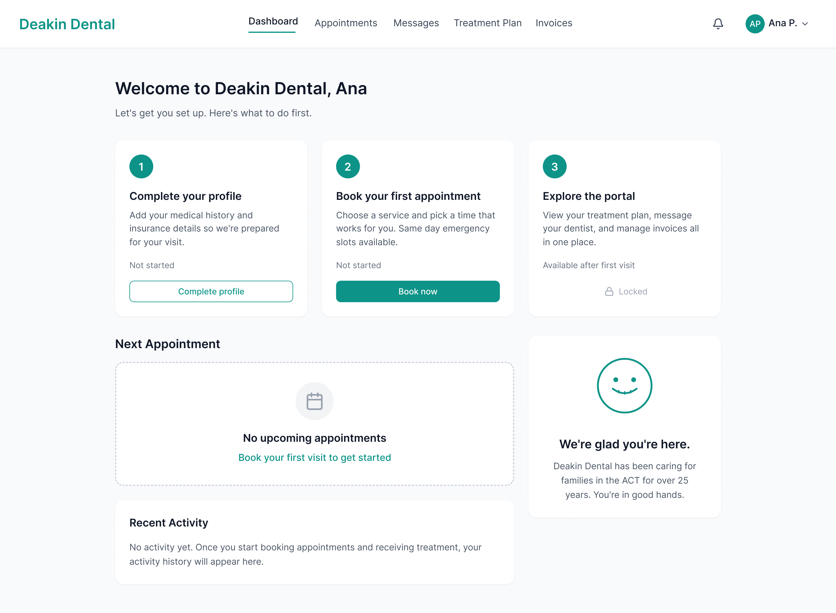 Screen 10: Onboarding Dashboard