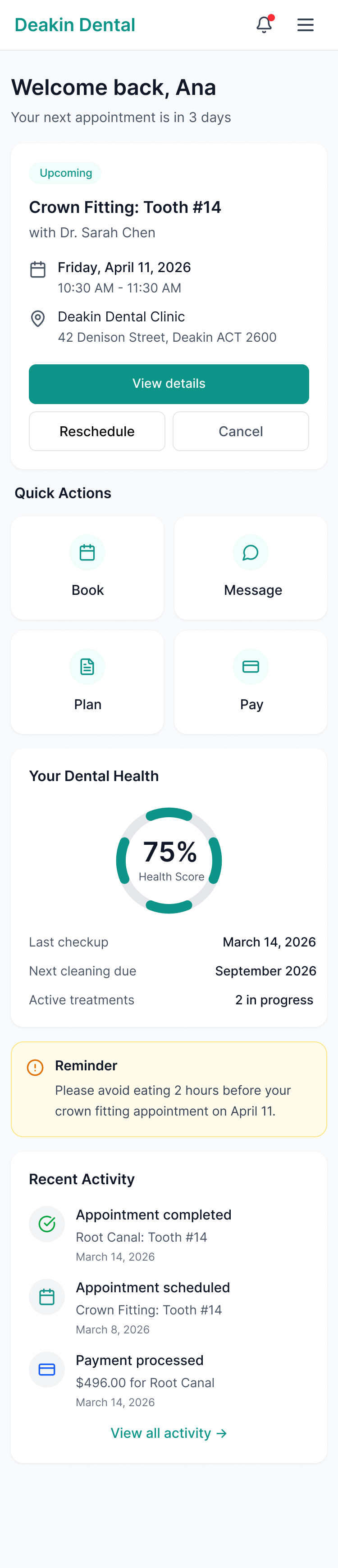 Screen 9: Mobile Dashboard