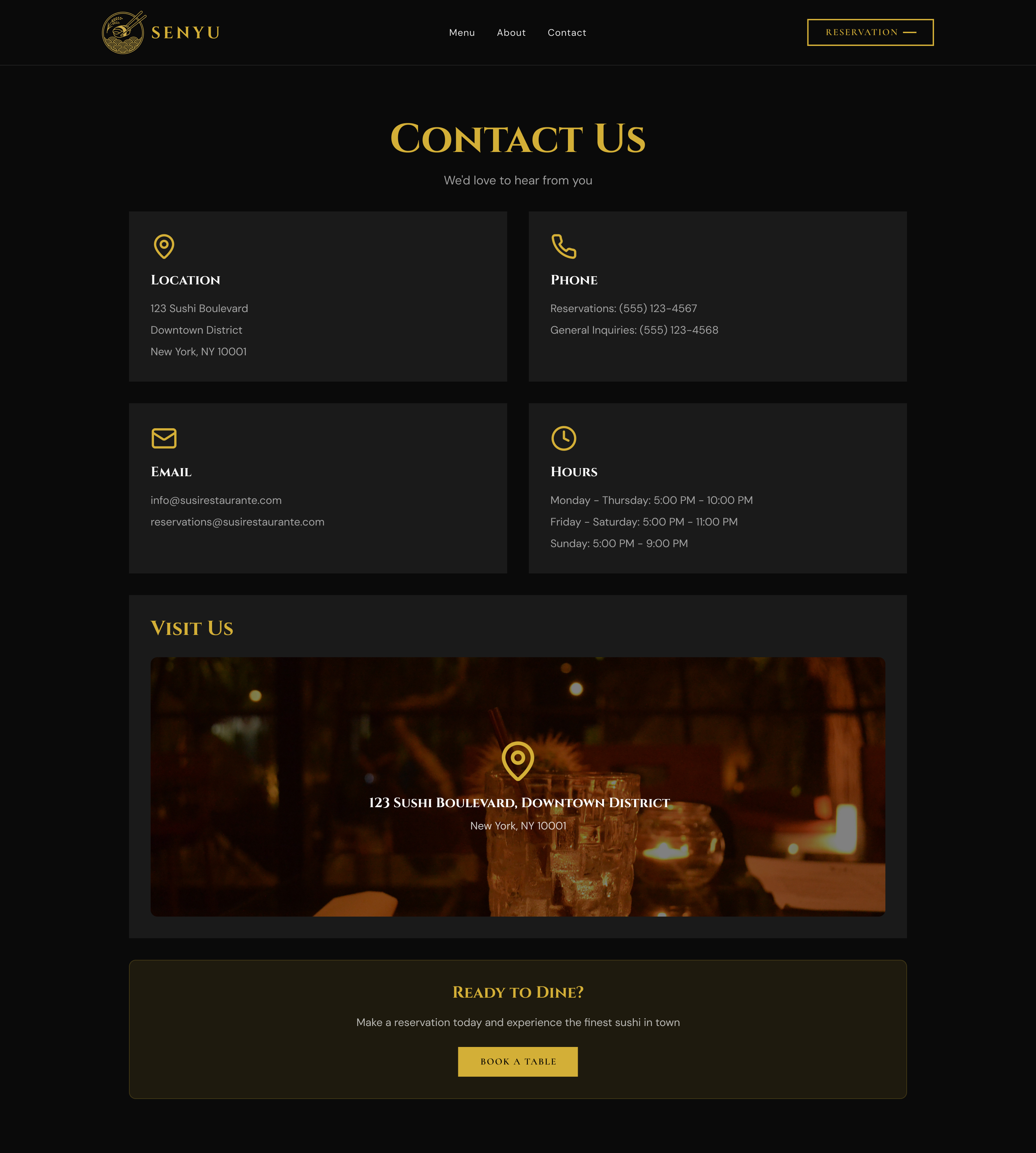 Screen 4, Contact page